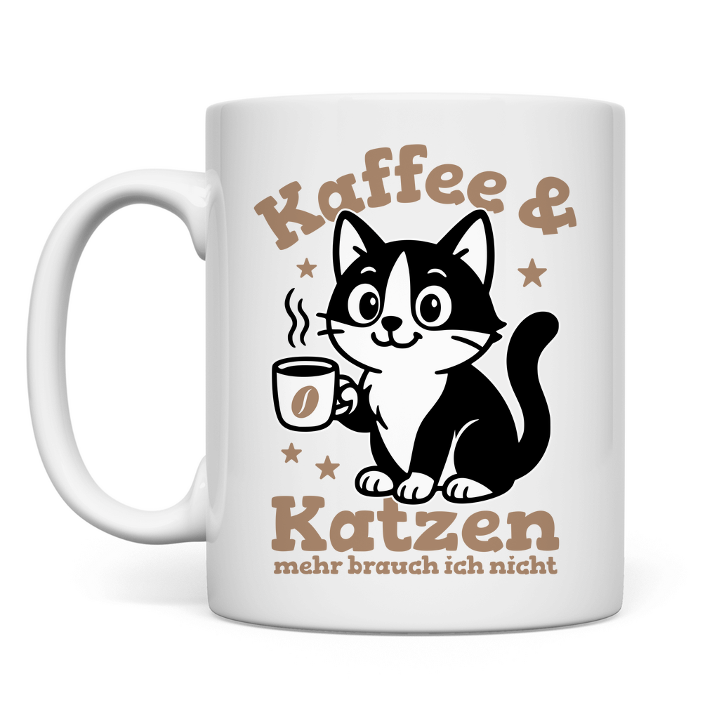 Tasse - Kaffee & Katzen – Niedliches Motiv für Kaffeeliebhaber