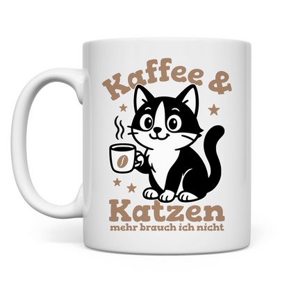 Tasse - Kaffee & Katzen – Niedliches Motiv für Kaffeeliebhaber