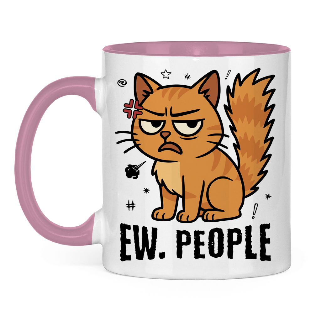 Tasse zweifarbig Dicke Katze - Alles OK!