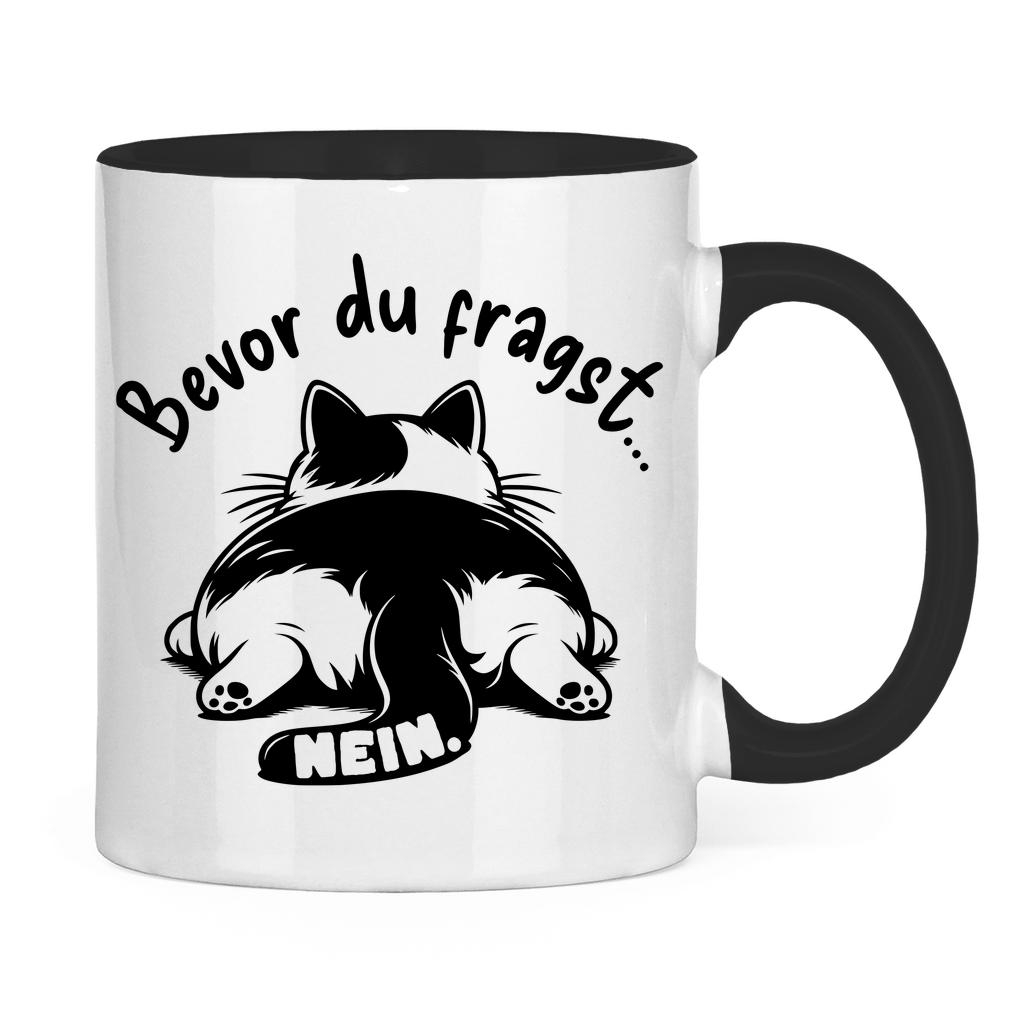 Tasse zweifarbig Dicke Katze - Alles OK!