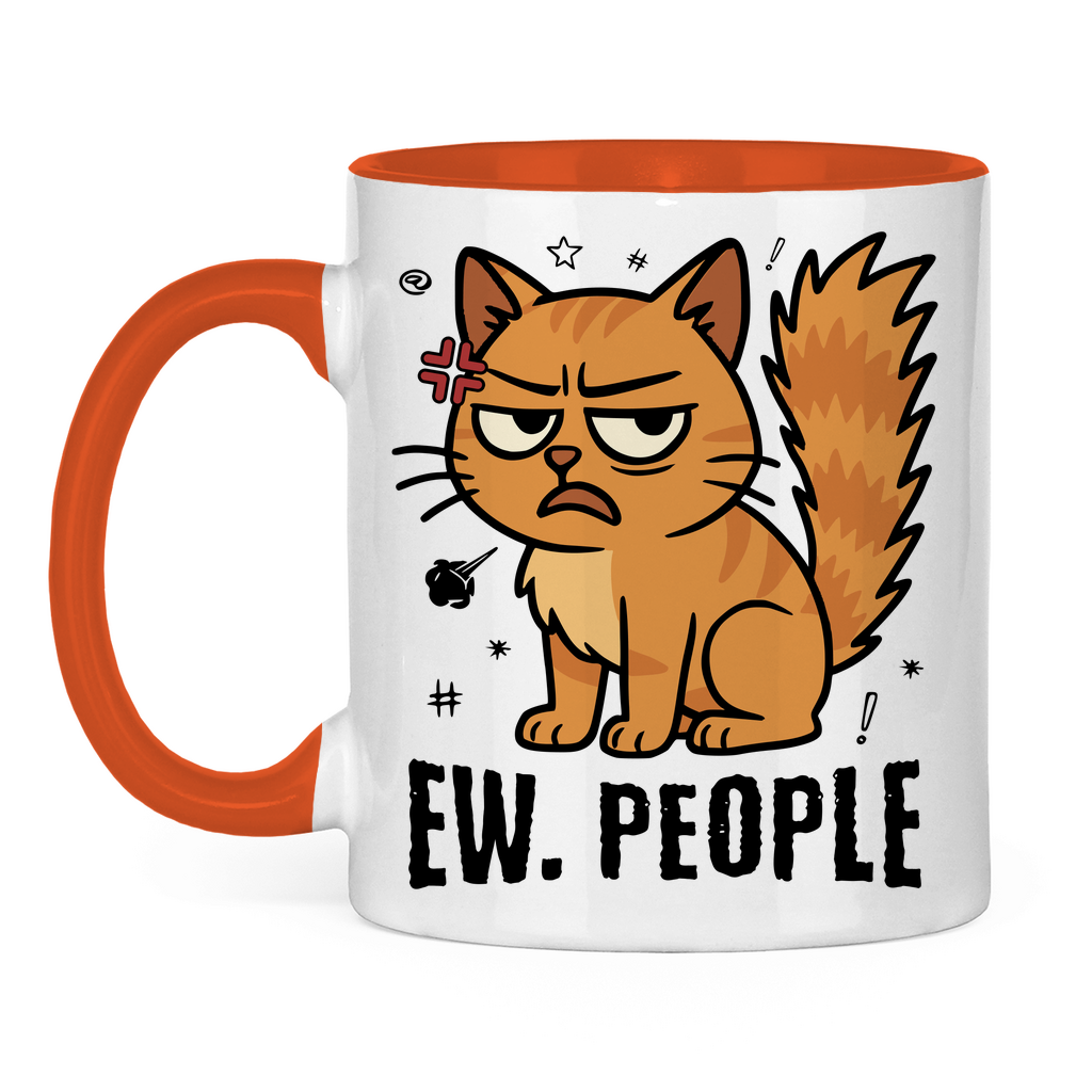 Tasse zweifarbig Dicke Katze - Alles OK!