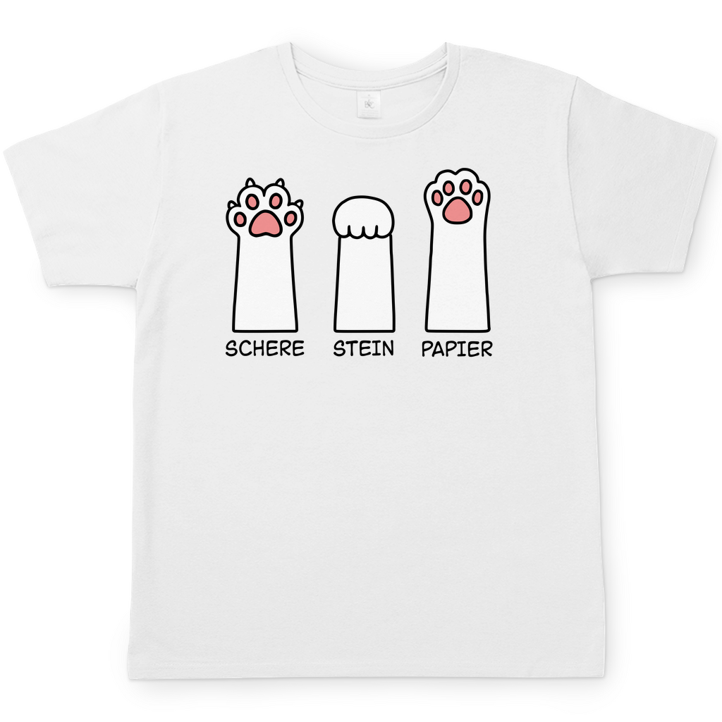 Herren T-Shirt - Katzenpfoten – Schere, Stein, Papier