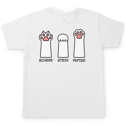 Herren T-Shirt - Katzenpfoten – Schere, Stein, Papier