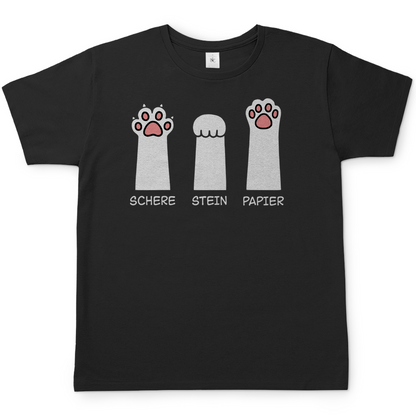 Herren T-Shirt - Katzenpfoten – Schere, Stein, Papier