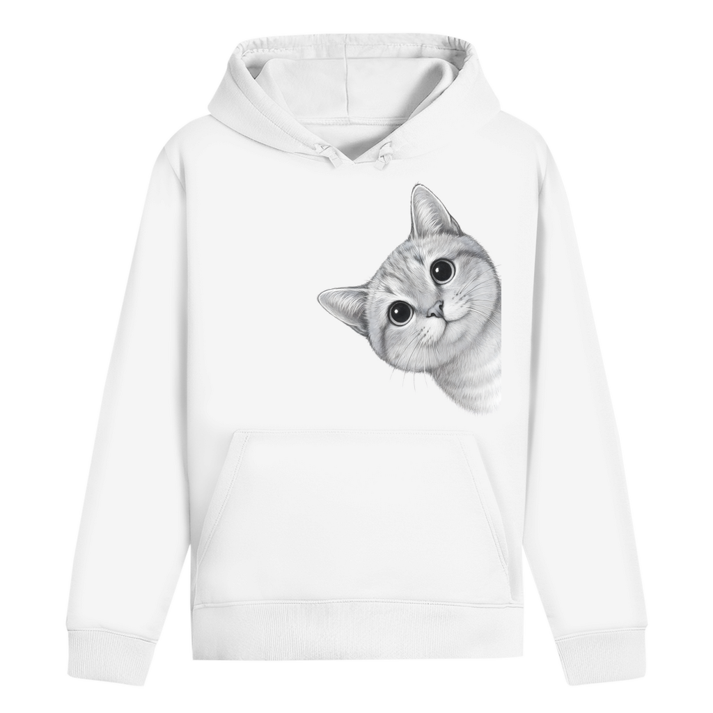 ST/ST Drummer Hoodie - Sneaky Cat – Neugierige Katze schaut um die Ecke