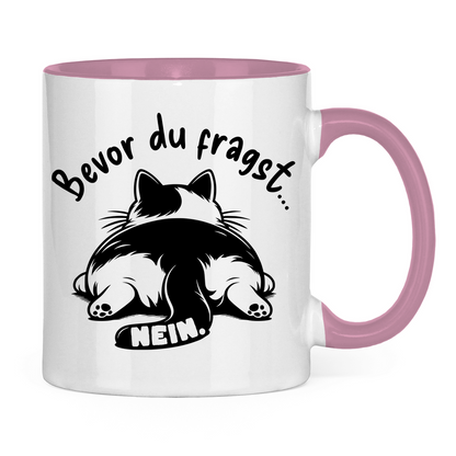 Tasse zweifarbig Dicke Katze - Alles OK!