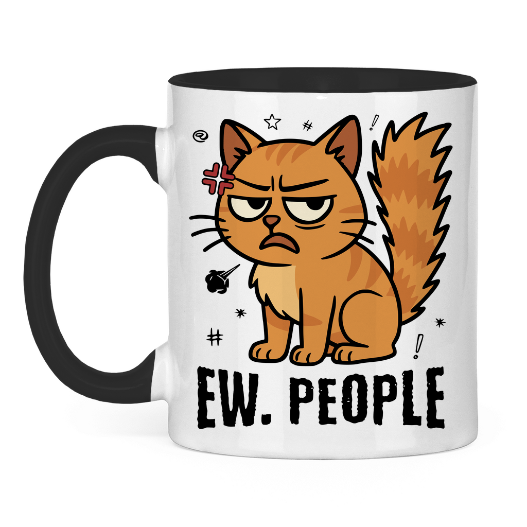 Tasse zweifarbig Dicke Katze - Alles OK!