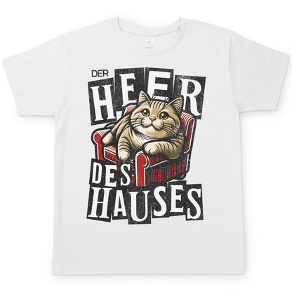 Herren T-Shirt Der Heer des Hauses - Katze auf Sofa