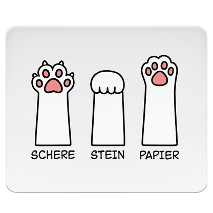 Mousepad - Katzenpfoten – Schere, Stein, Papier