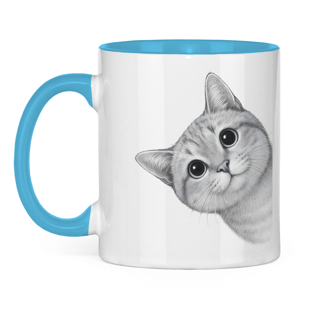 Tasse zweifarbig Dicke Katze - Alles OK!