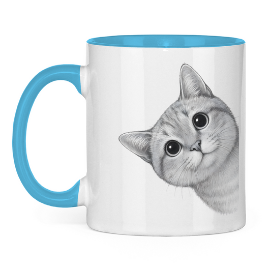 Tasse zweifarbig Dicke Katze - Alles OK!
