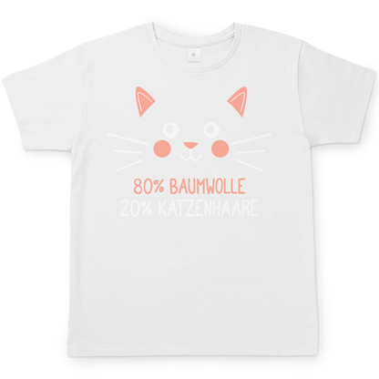 Herren T-Shirt - 80% Baumwolle 20% Katzenhaare – Witziges Katzen-Spruchmotiv