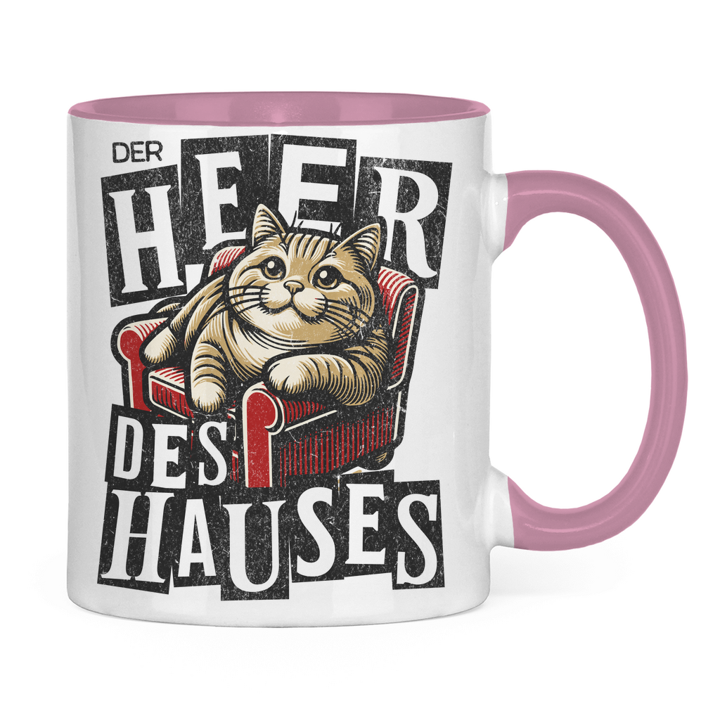 Tasse zweifarbig Der Heer des Hauses - Katze auf Sofa
