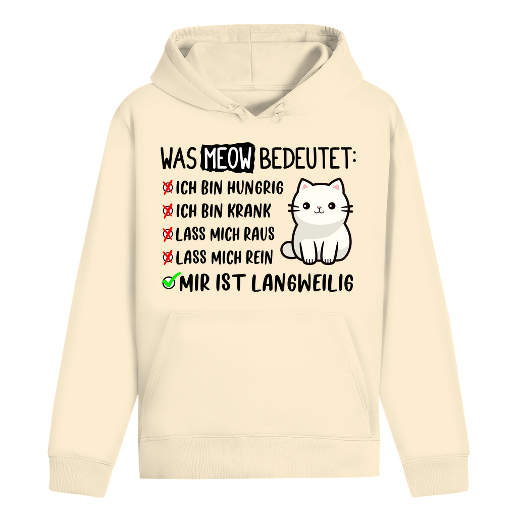 ST/ST Drummer Hoodie - Was Meow bedeutet - Lustiges Katzensprache Design
