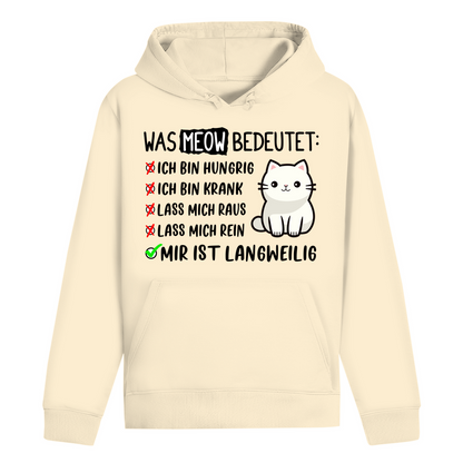 ST/ST Drummer Hoodie - Was Meow bedeutet - Lustiges Katzensprache Design