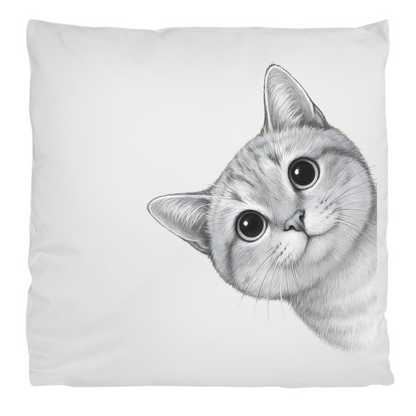 Kopfkissen flauschig - Sneaky Cat – Neugierige Katze schaut um die Ecke