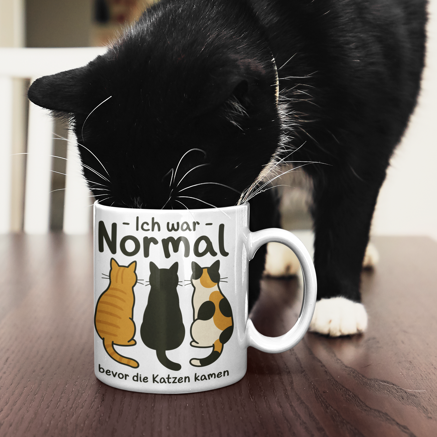 Tasse Ich war Normal, bevor die Katzen kamen