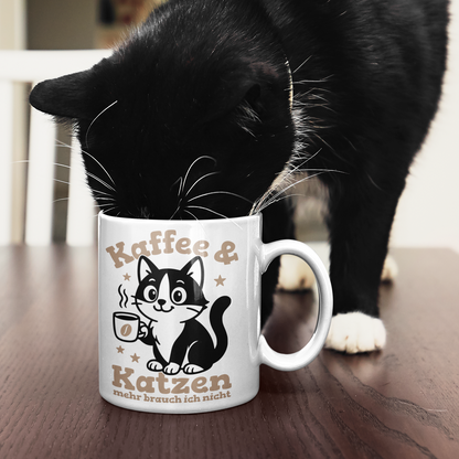 Tasse - Kaffee & Katzen – Niedliches Motiv für Kaffeeliebhaber
