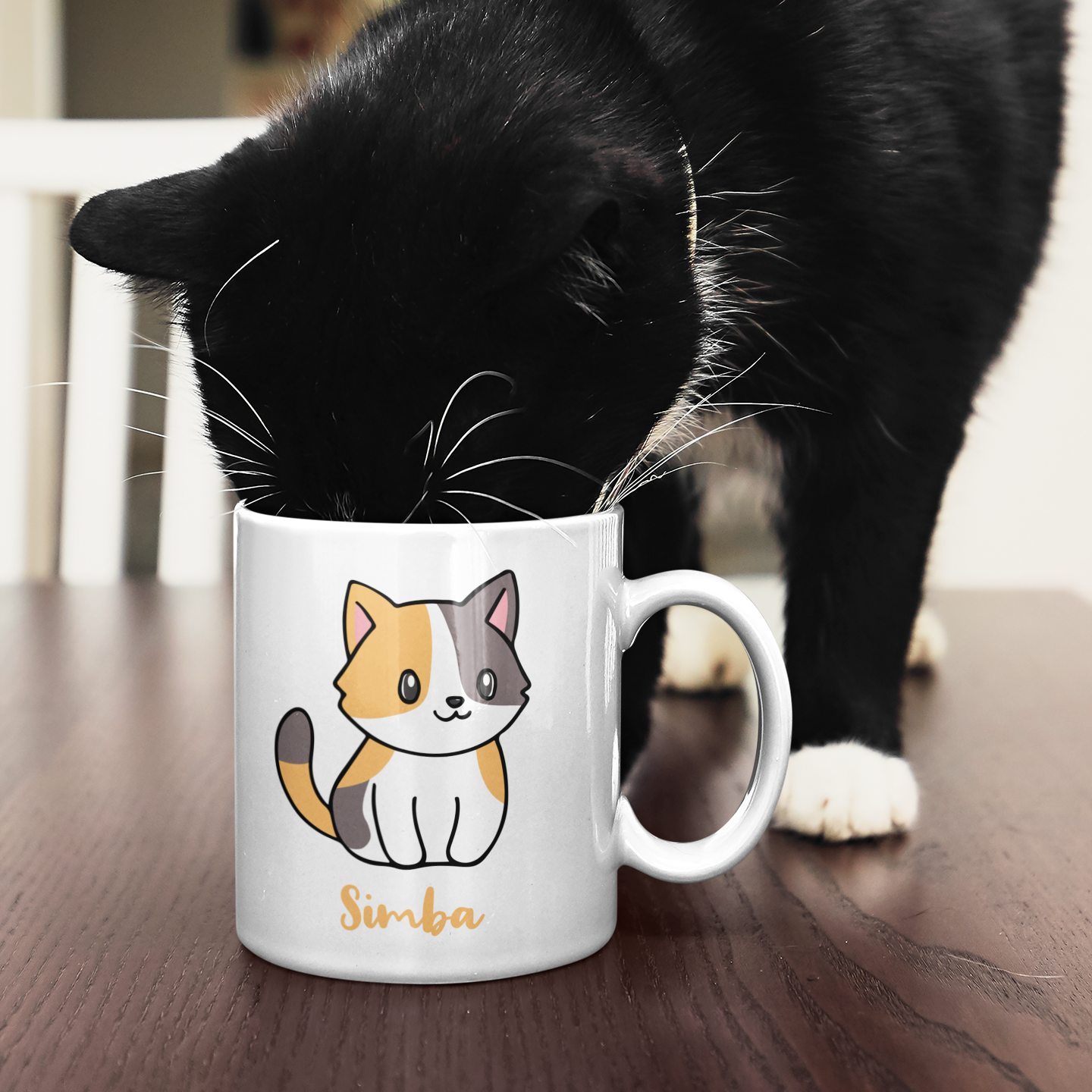 Tasse Personalisiert - Eine Individuelle Cartoon Katze mit Name