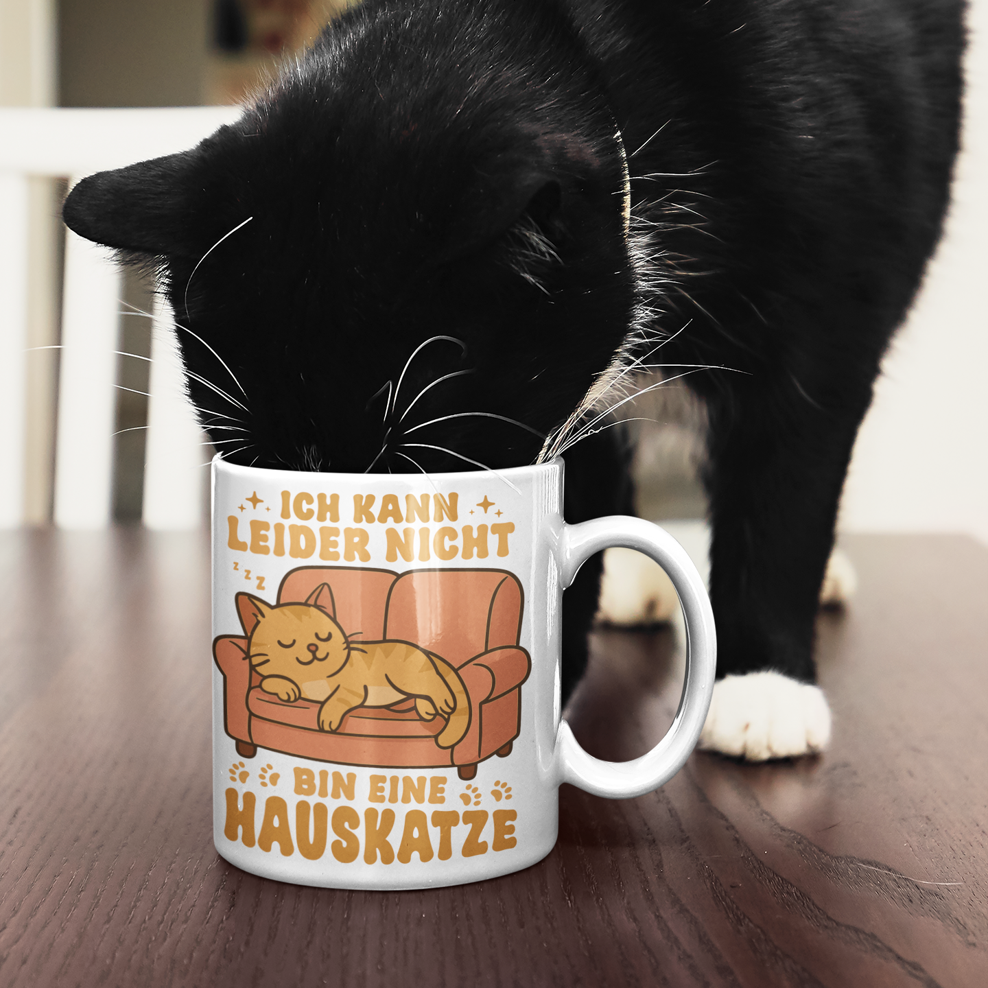 Tasse - Hauskatze Sofa – „Ich kann leider nicht, bin eine Hauskatze“
