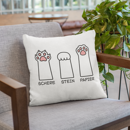Kopfkissen flauschig - Katzenpfoten – Schere, Stein, Papier