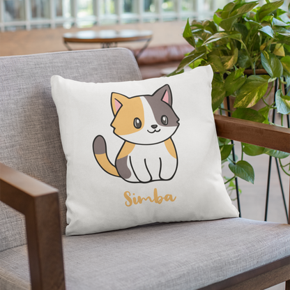 Kopfkissen flauschig Personalisiert - Eine Individuelle Cartoon Katze mit Name