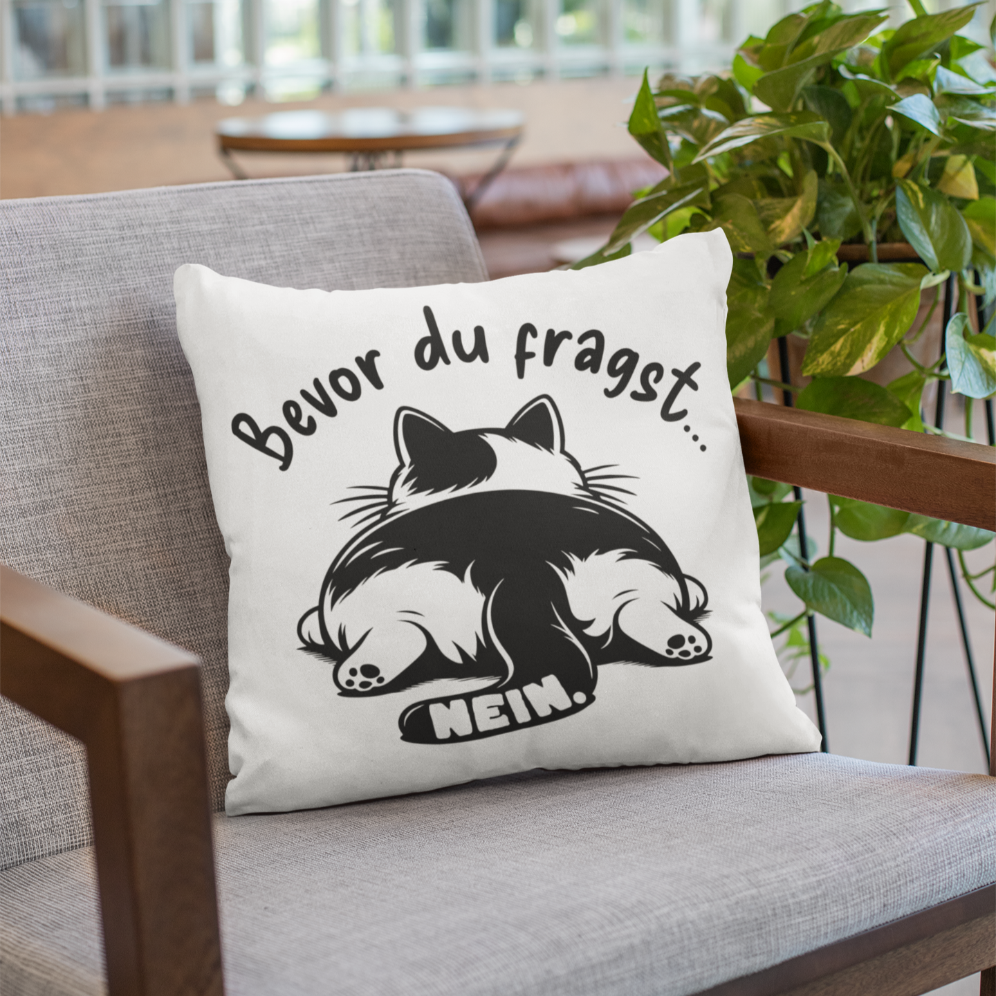 Kopfkissen flauschig - Genervte Katze – Bevor du fragst... Nein!