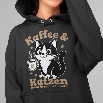 ST/ST Drummer Hoodie - Kaffee & Katzen – Niedliches Motiv für Kaffeeliebhaber