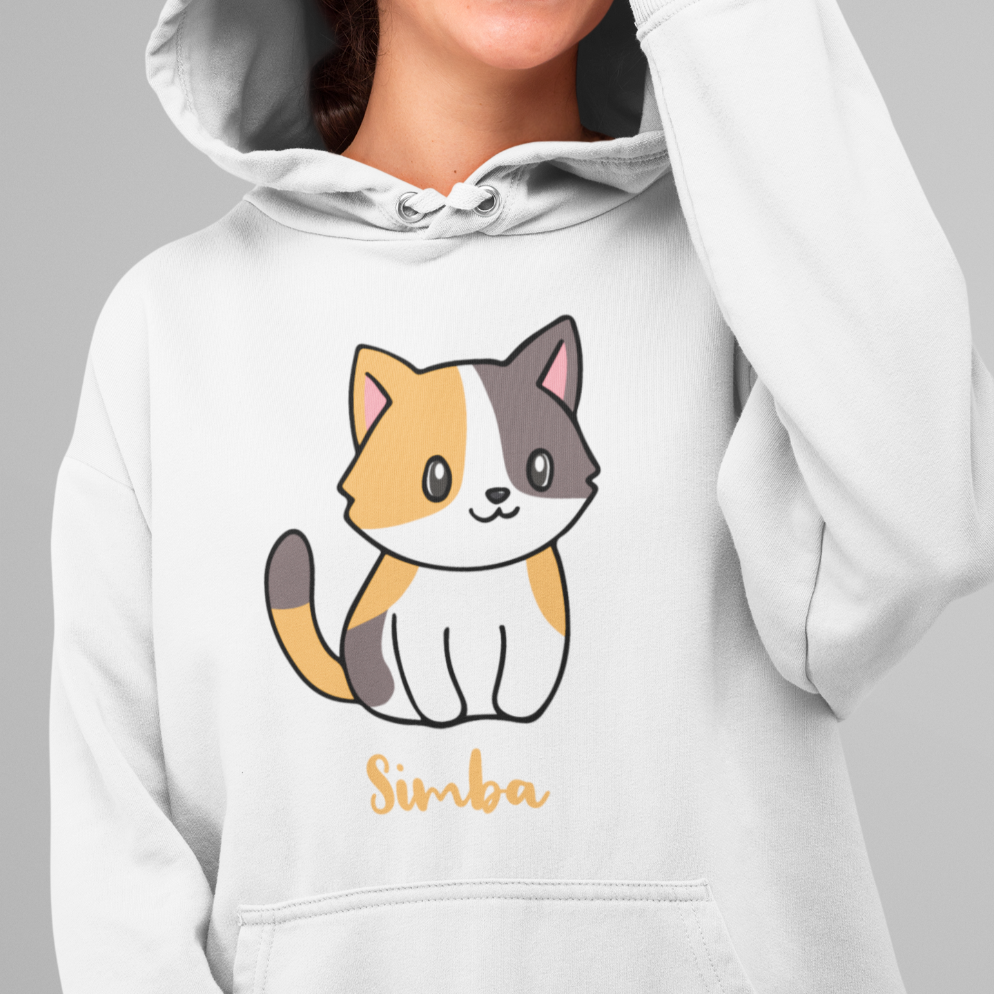 ST/ST Drummer Hoodie Personalisiert - Eine Individuelle Cartoon Katze mit Name