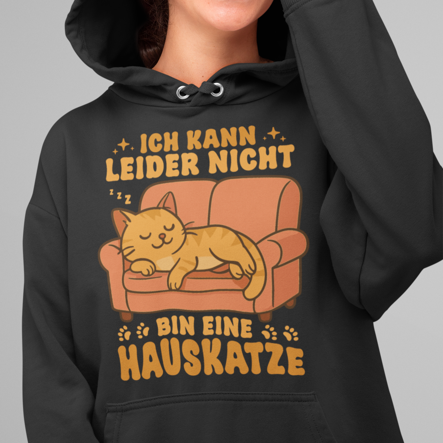 ST/ST Drummer Hoodie - Hauskatze Sofa – „Ich kann leider nicht, bin eine Hauskatze“