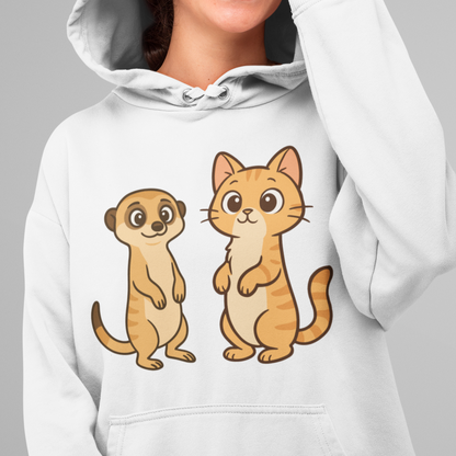 ST/ST Drummer Hoodie Personalisiert - Stehende Katze mit Erdmännchen, sarkastisch