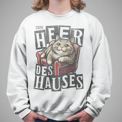 Herren Sweatshirt Der Heer des Hauses - Katze auf Sofa