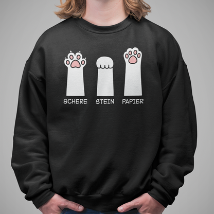 Herren Sweatshirt - Katzenpfoten – Schere, Stein, Papier