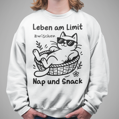 Herren Sweatshirt Leben am Limit zwischen Nap und Snack