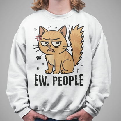 Herren Sweatshirt - Ew. People Cat – Lustiges Statement Katzenmotiv