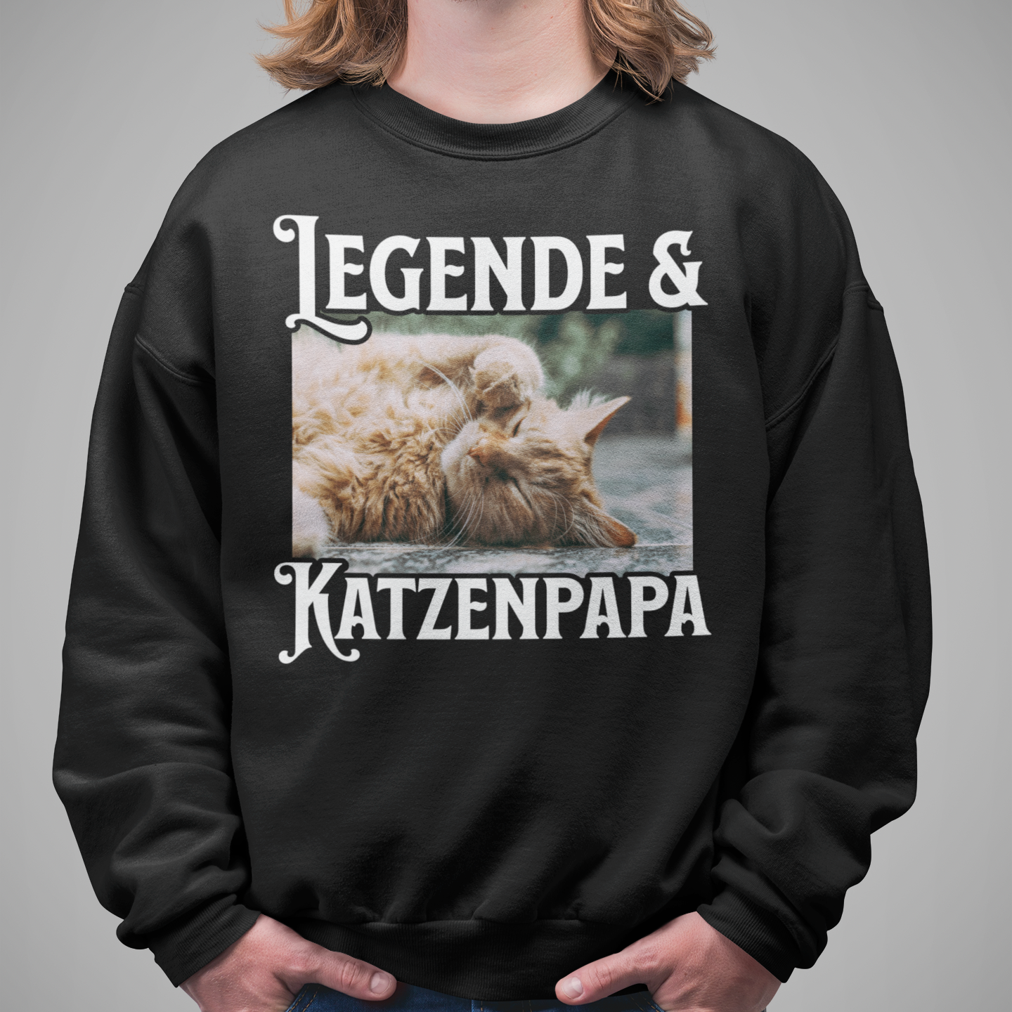 Herren Sweatshirt Personalisiert - Legende & Katzenpapa
