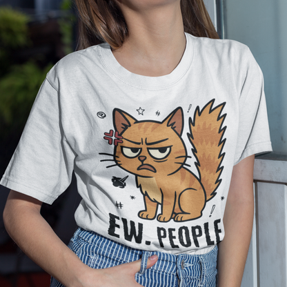 Damen T-Shirt - Ew. People Cat – Lustiges Statement Katzenmotiv